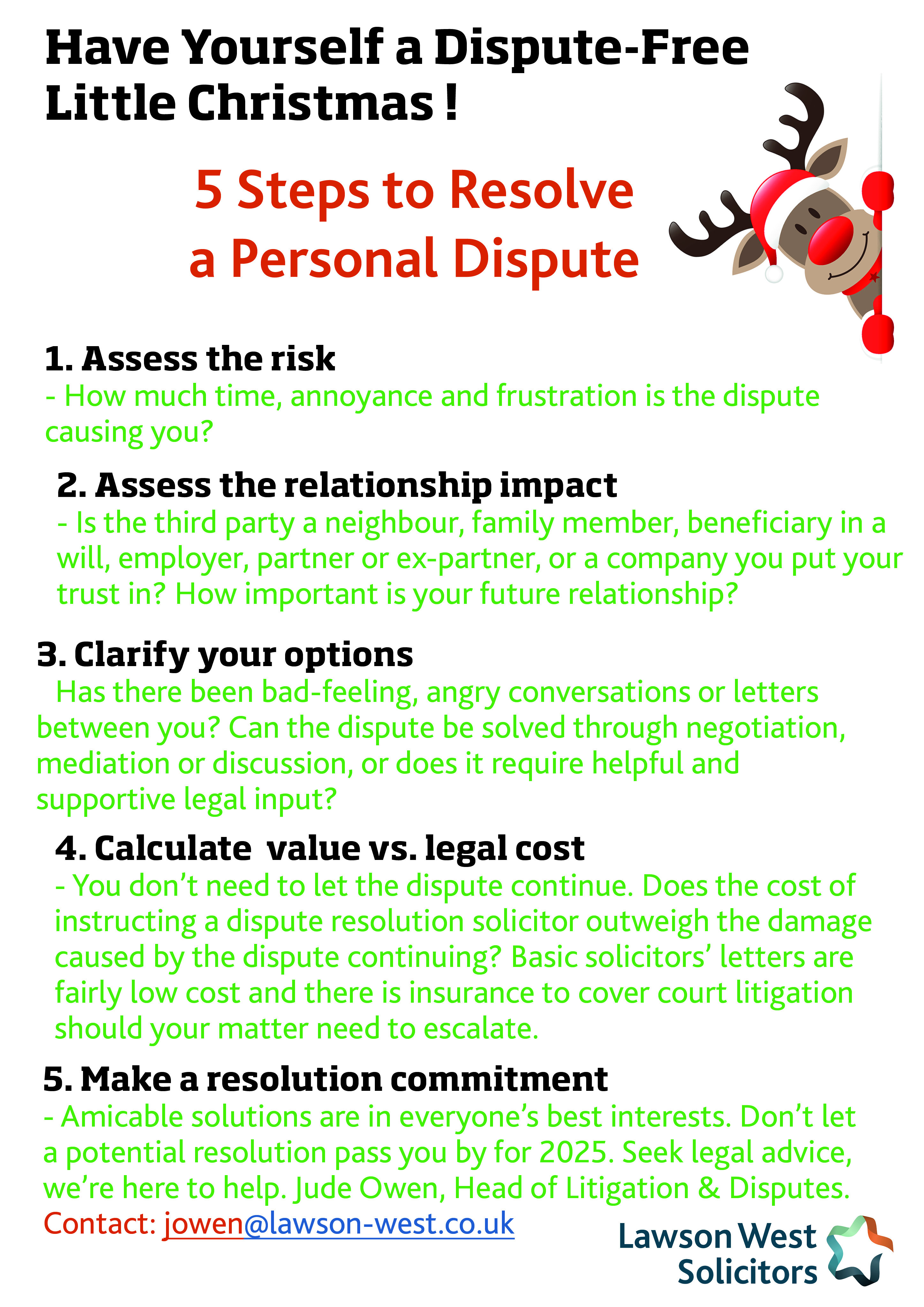 Litigation Xmas Dispute 5 Steps personal